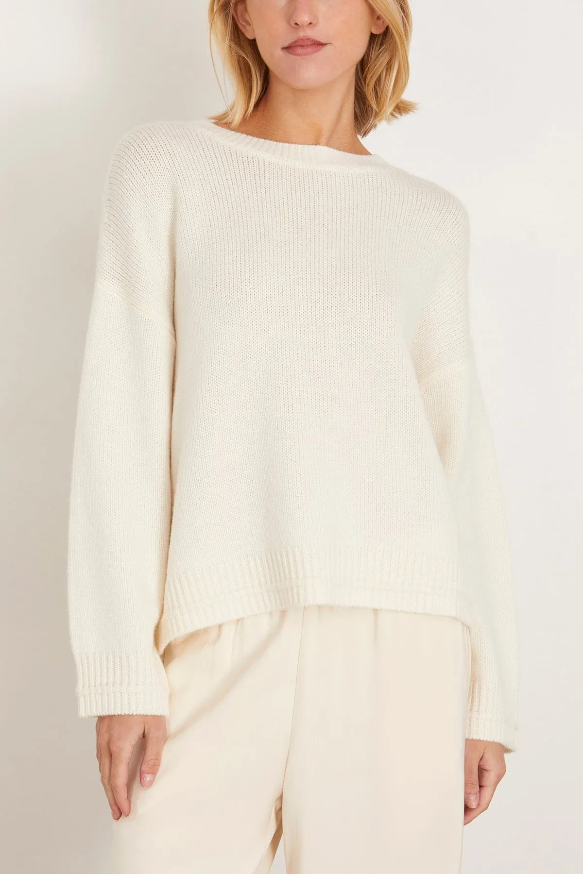 Alston Boyfriend Crewneck in Gardenia