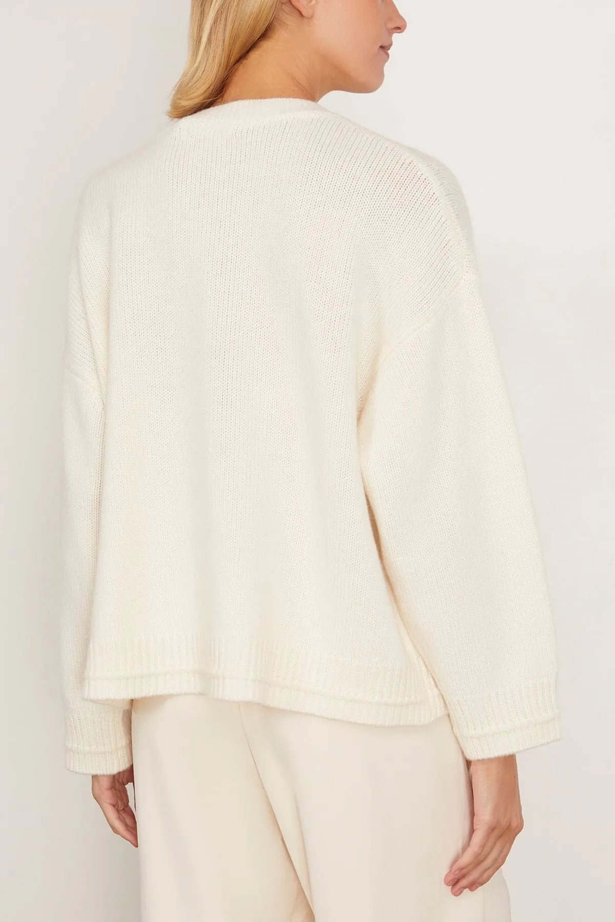 Alston Boyfriend Crewneck in Gardenia