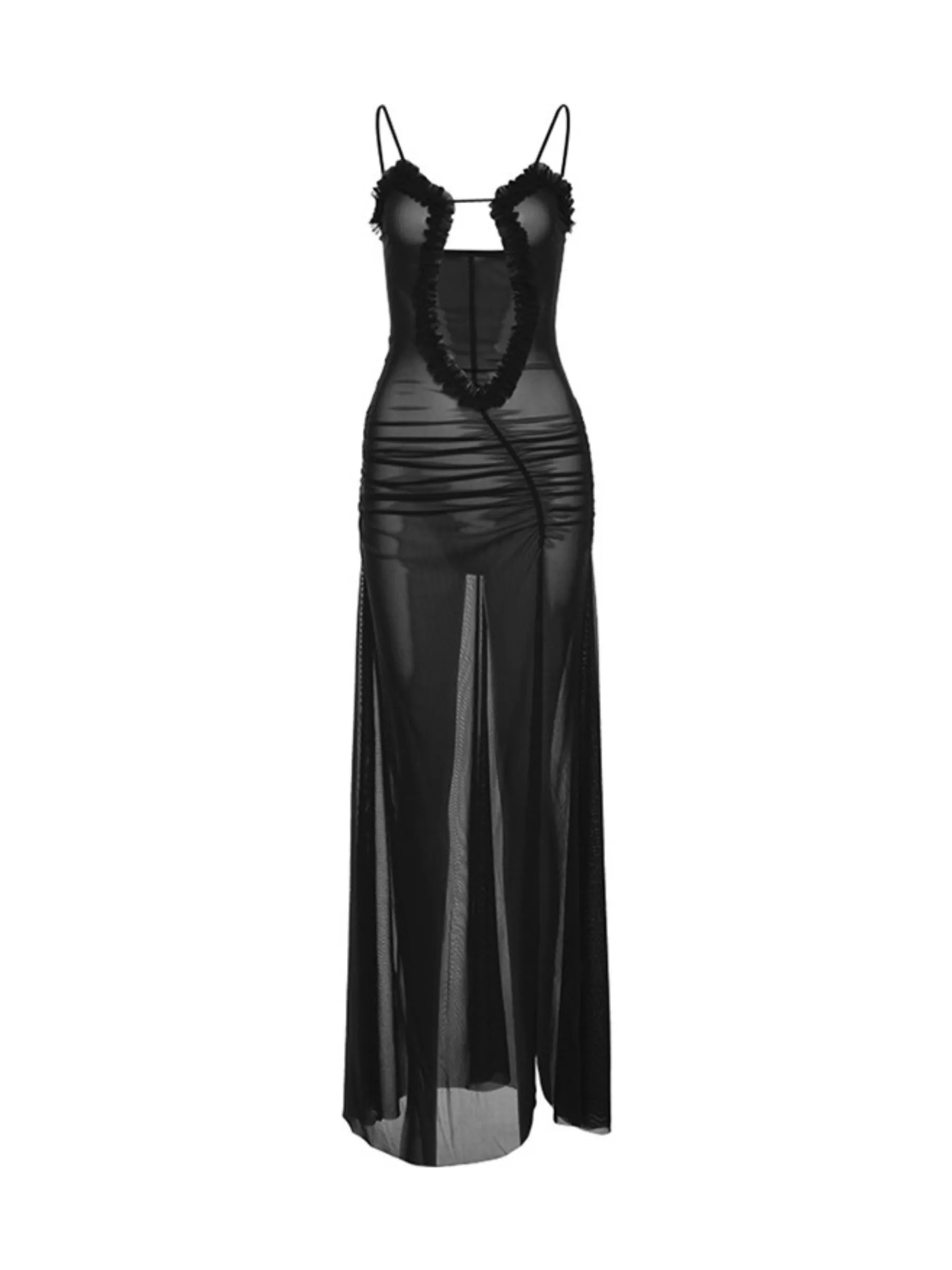 Althea See-Through Mesh Maxi Dress