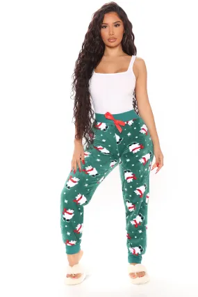 Baby Its Cold Outside Plush PJ Joggers - Green/combo