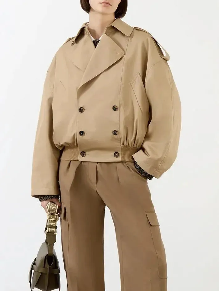 Balloon Double-Breasted Trench Jacket