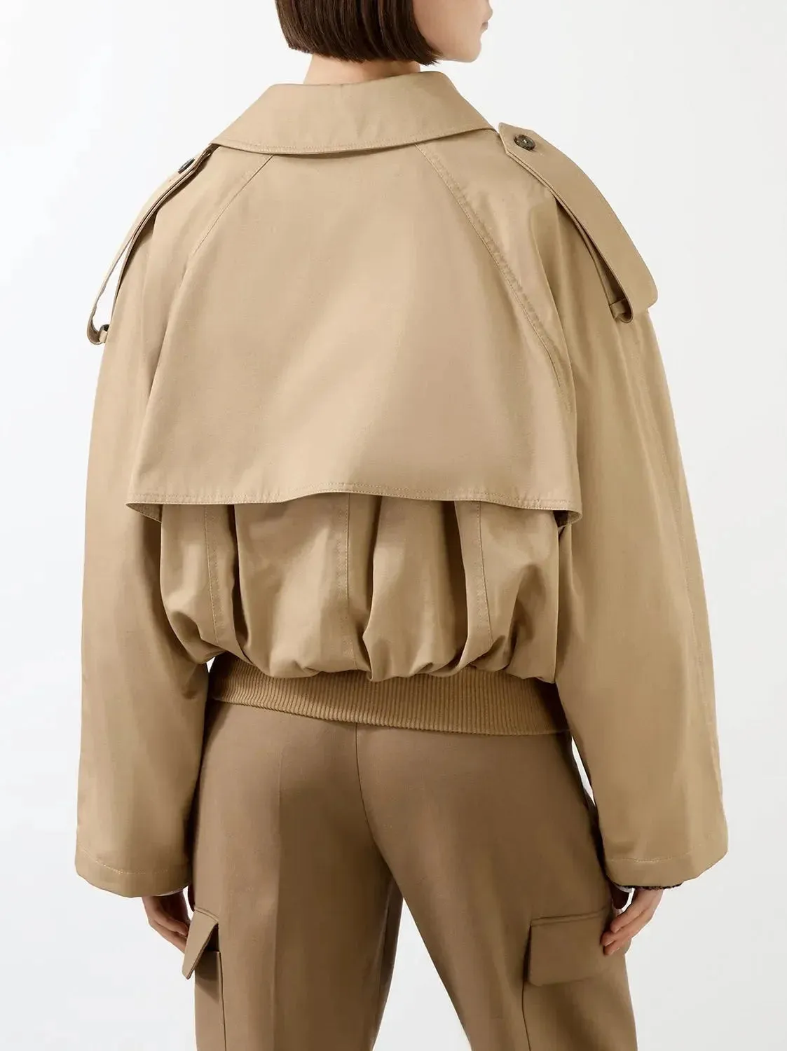 Balloon Double-Breasted Trench Jacket