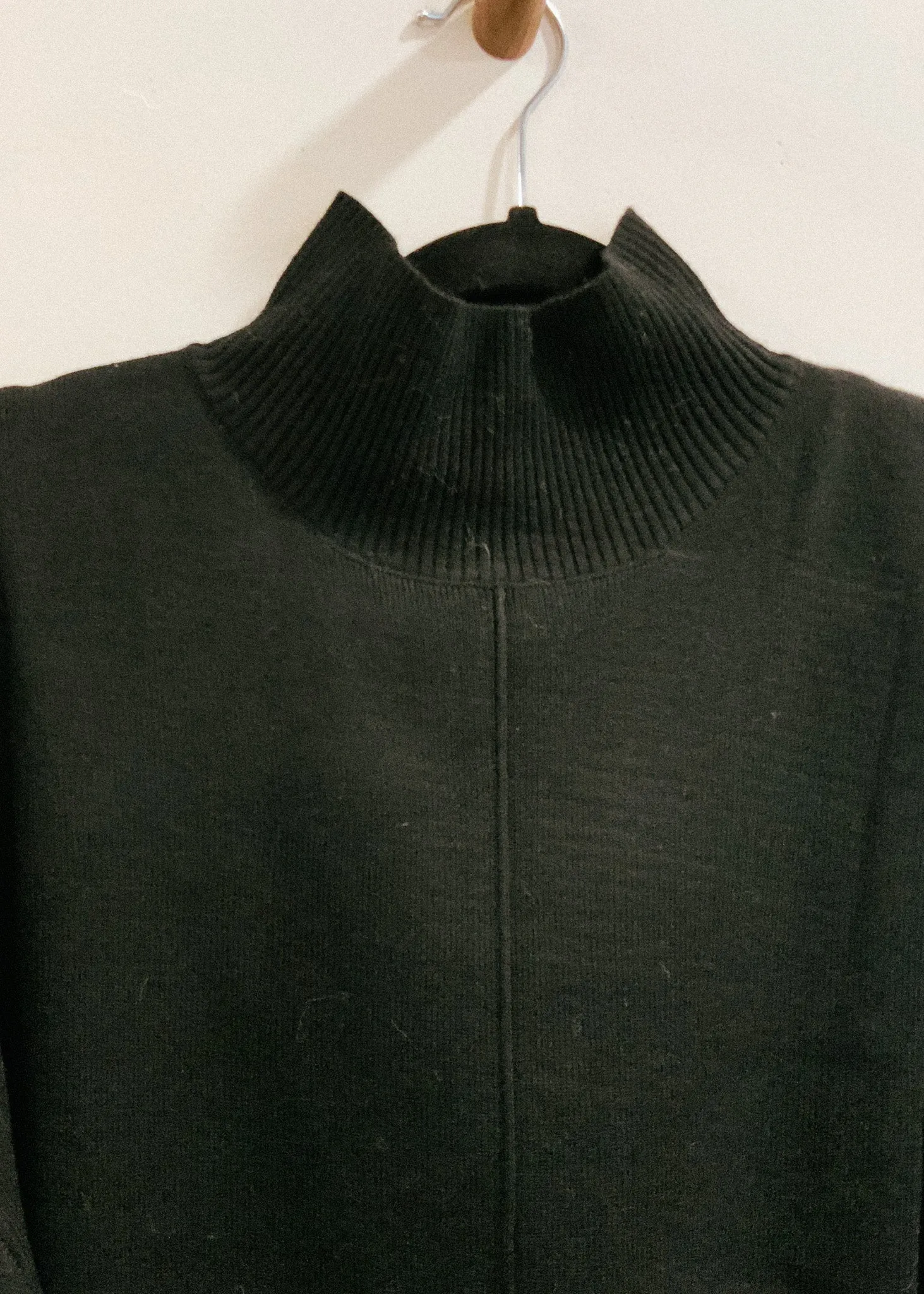 Belle, Womens Sweater, Long Sleeve, Mock Neck, Fine Gauge Knit, Black