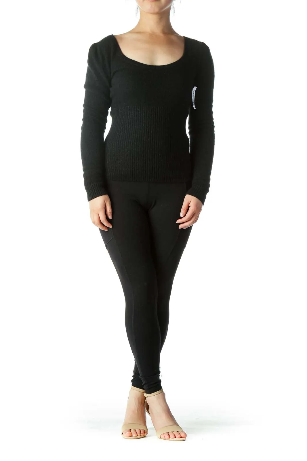 Black Cashmere Round Neck Sweater