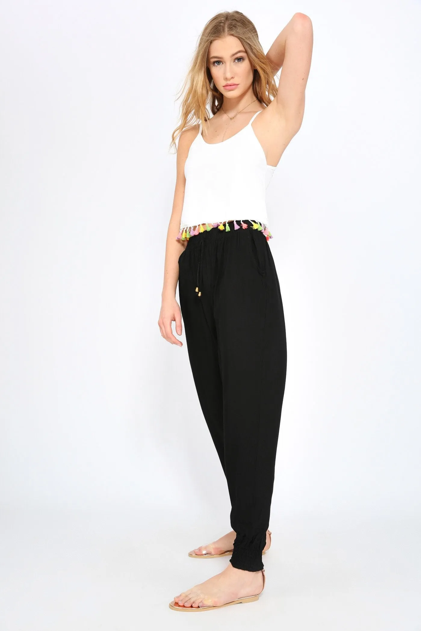 Black Loose Fit Harem Pants