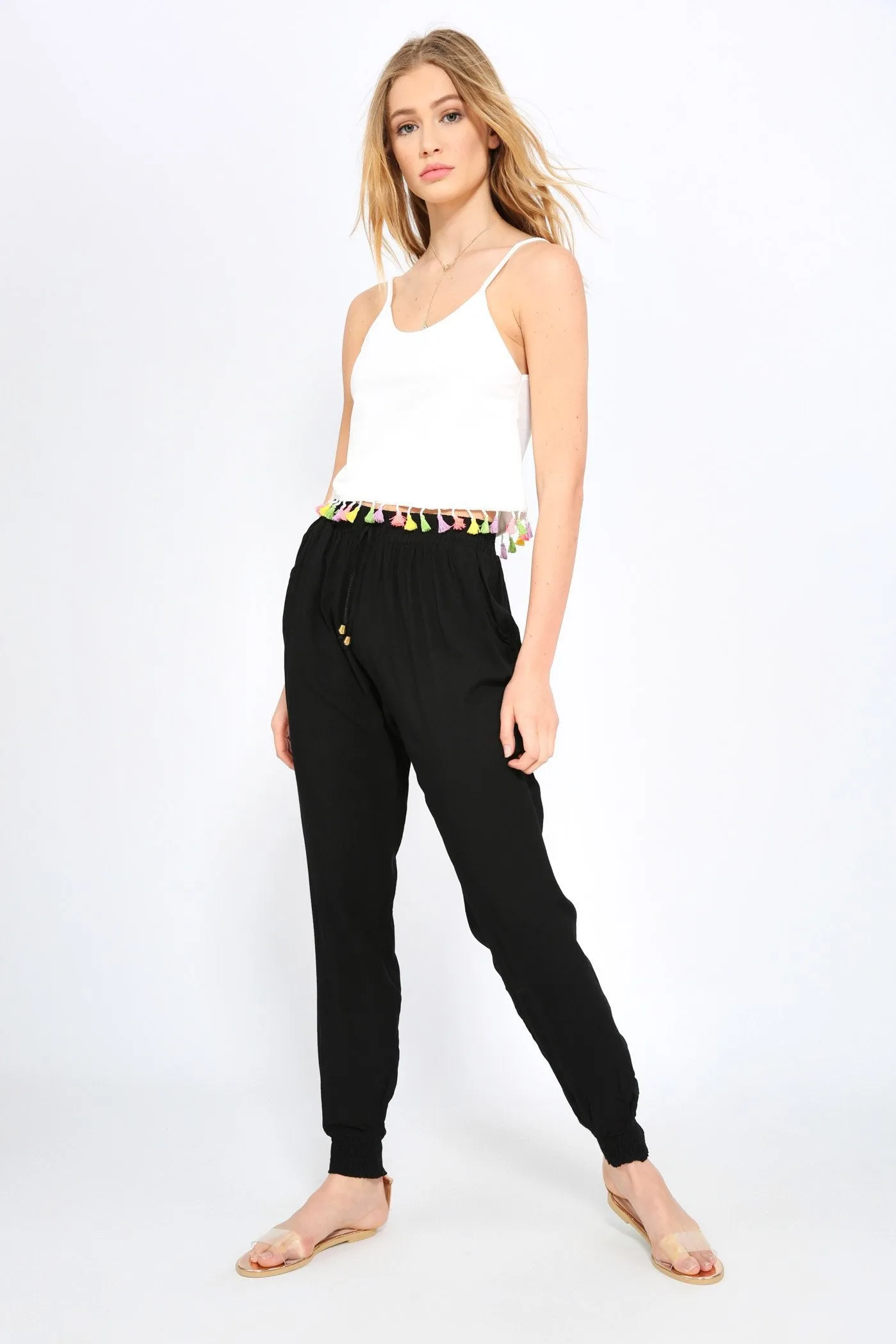 Black Loose Fit Harem Pants