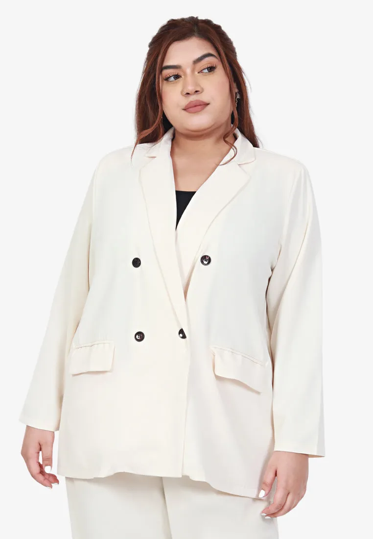 Blaise Double Breasted Soft Blazer - Off White