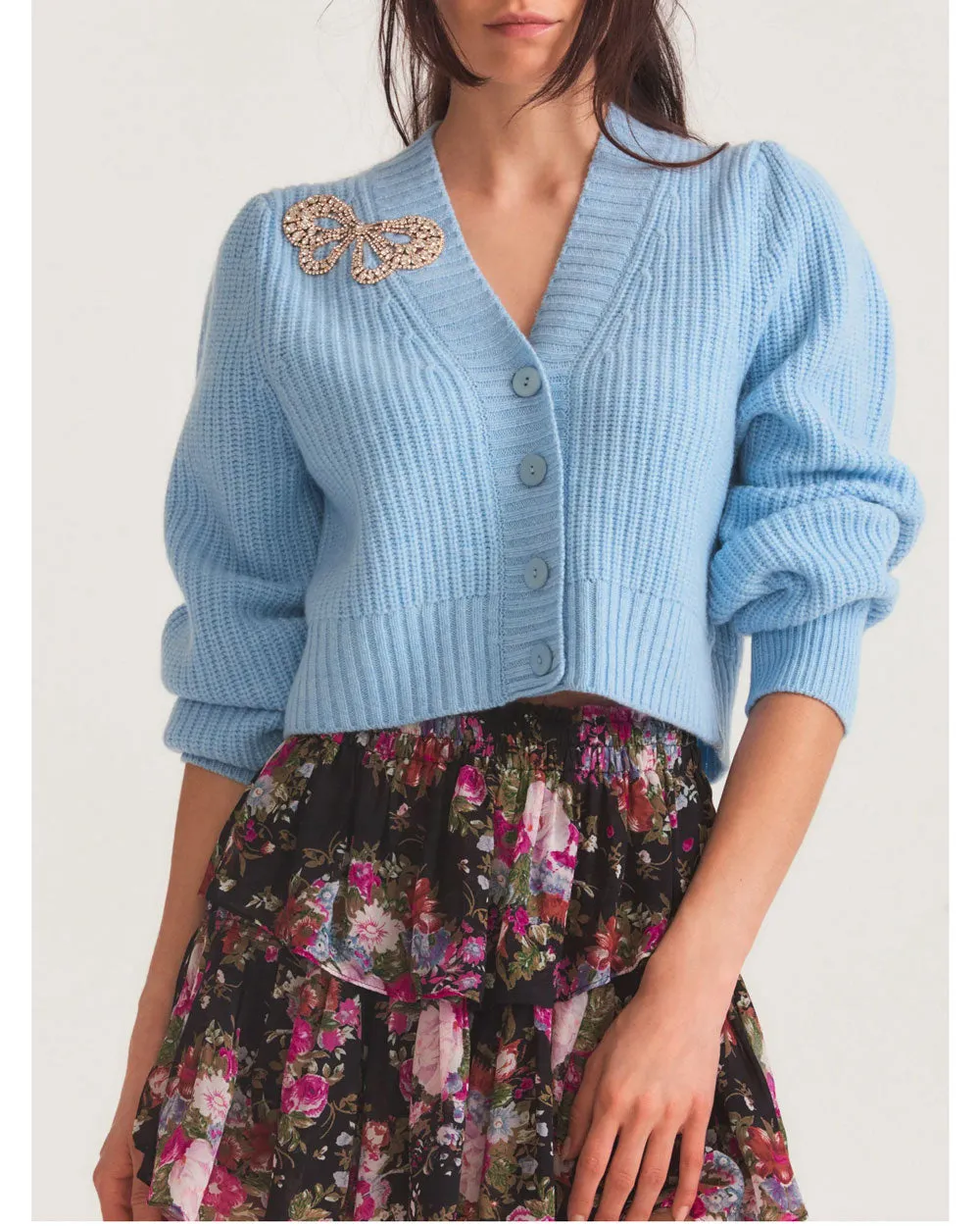 Blue Haze Larsa Cropped Cardigan