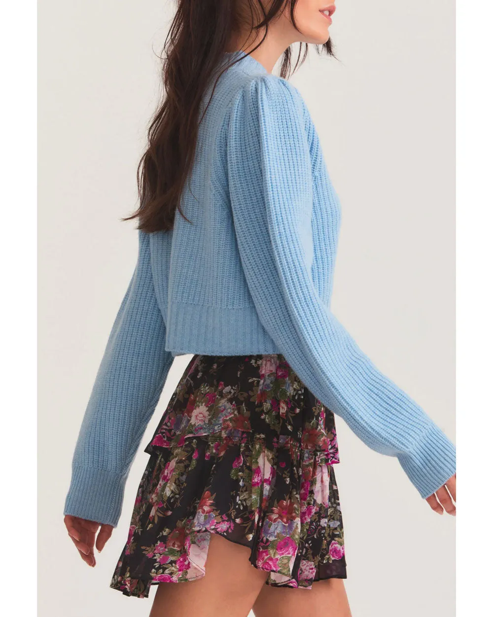 Blue Haze Larsa Cropped Cardigan