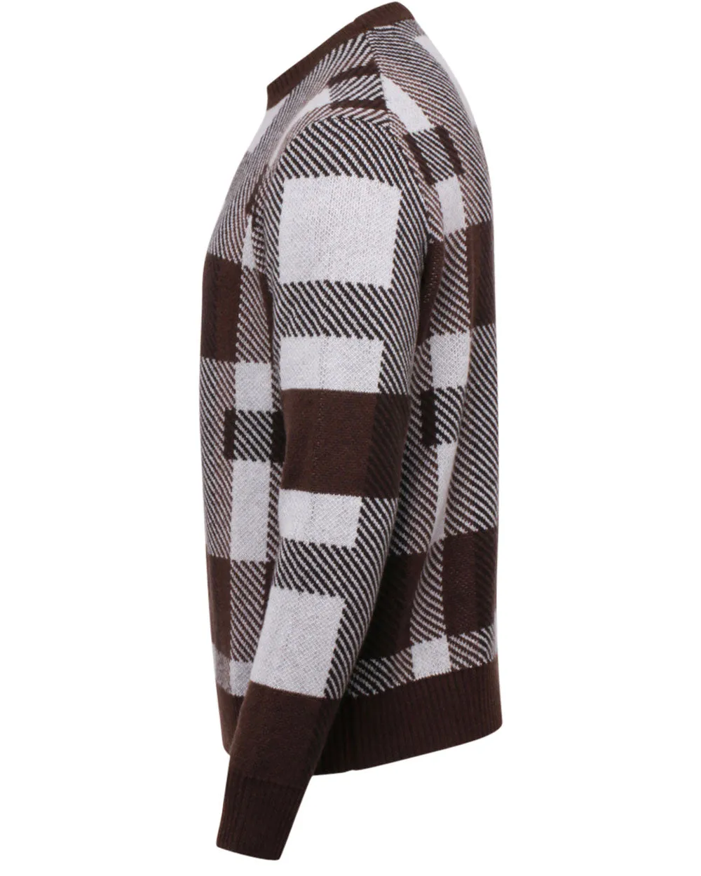 Brown Abstract Cashmere Sweater