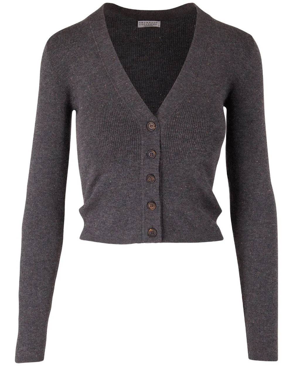 Carbone Cashmere Lurex Buttoned Cardigan