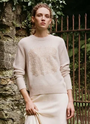 Cashmere Fairy Tale Embroidered Crewneck