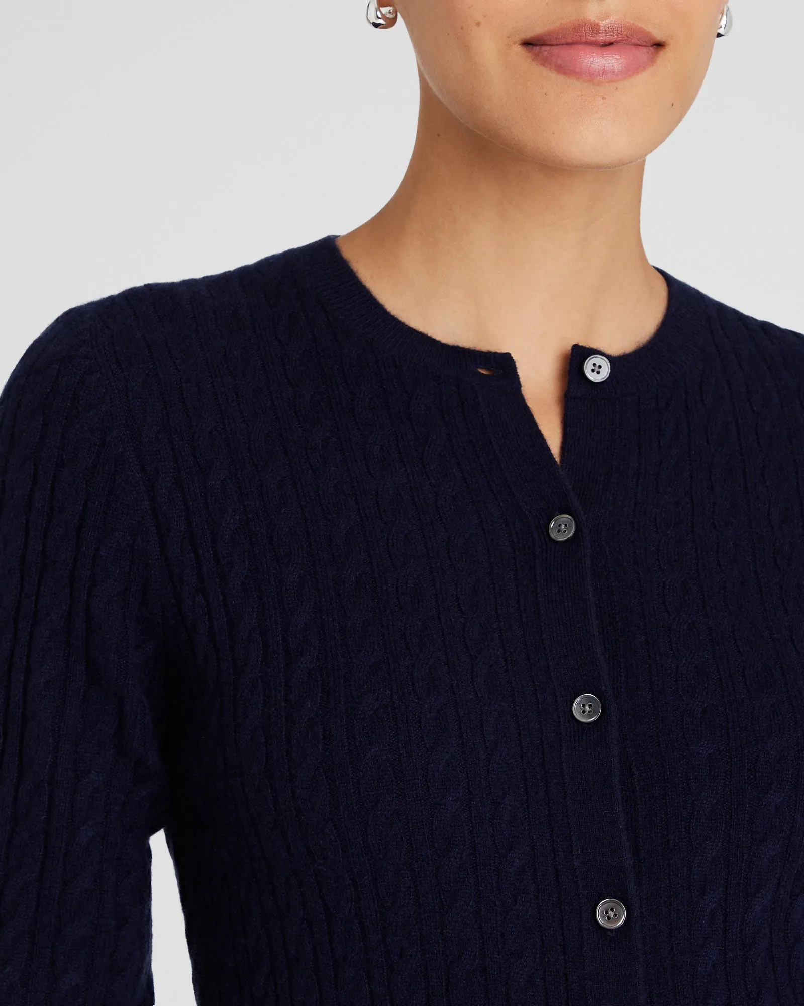 Cashmere Mini Cable Cardigan