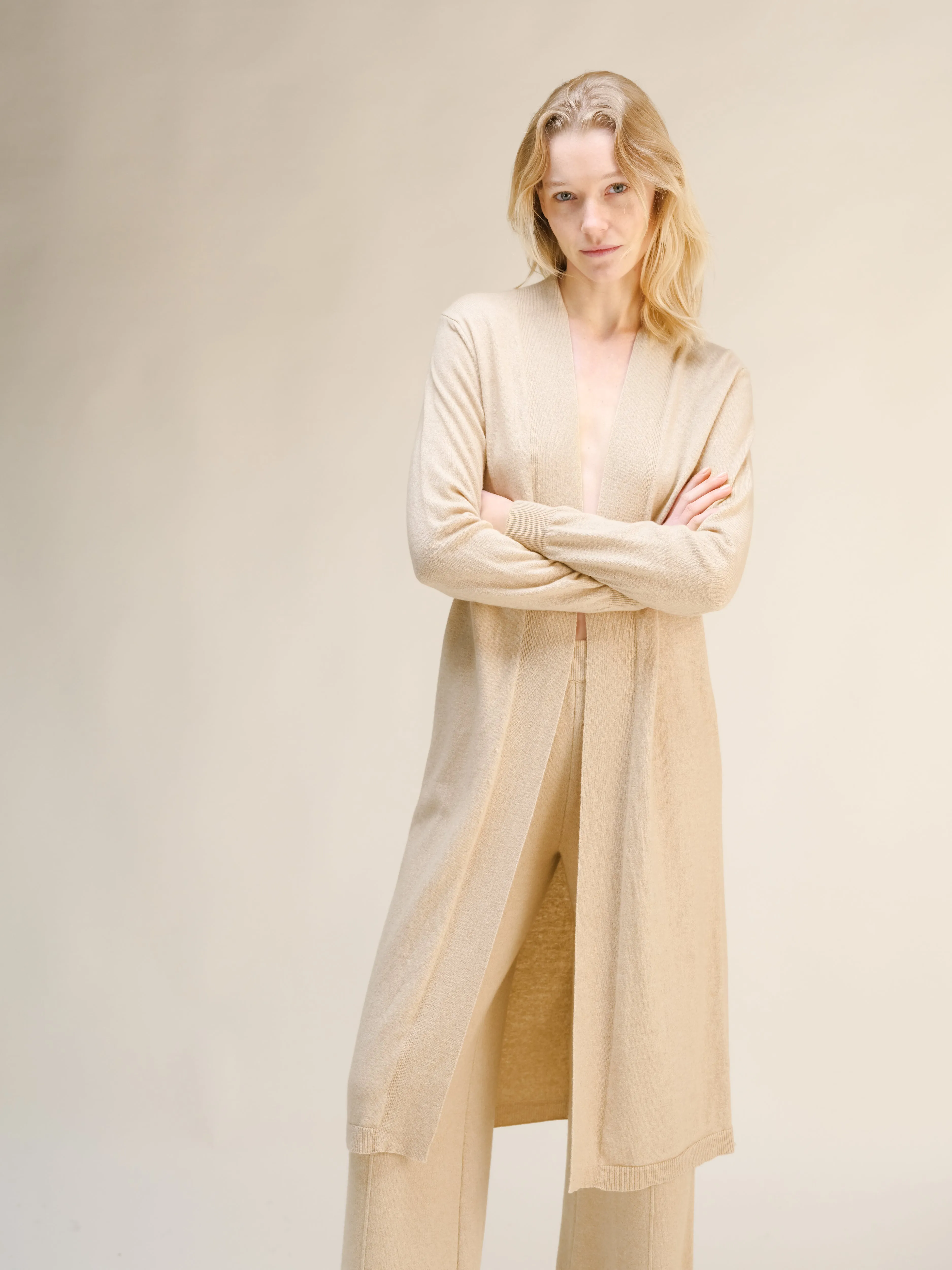 Cashmere Mix Long Cardigan