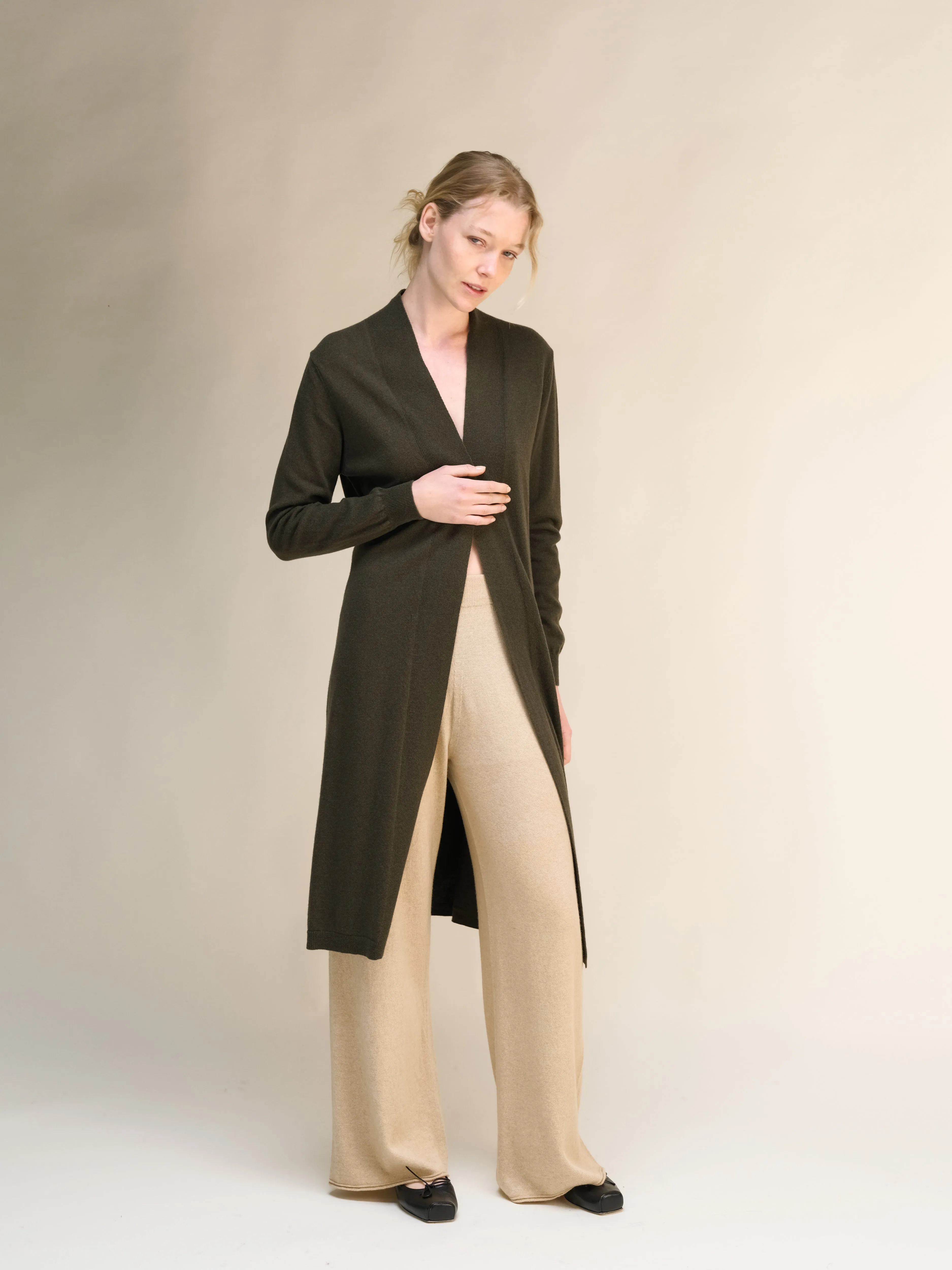 Cashmere Mix Long Cardigan