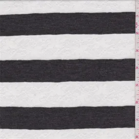 Charcoal/White Stripe Sweater Knit Fabric