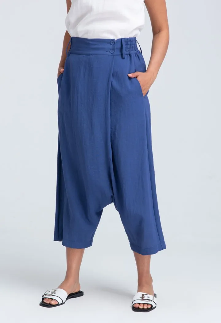 Choice Elasticated Back Waist Harem Trouser Cobalt