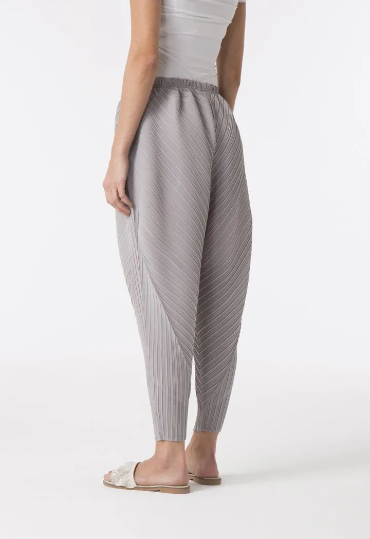 Choice Electric Mixed Pleats Harem Pants Grey