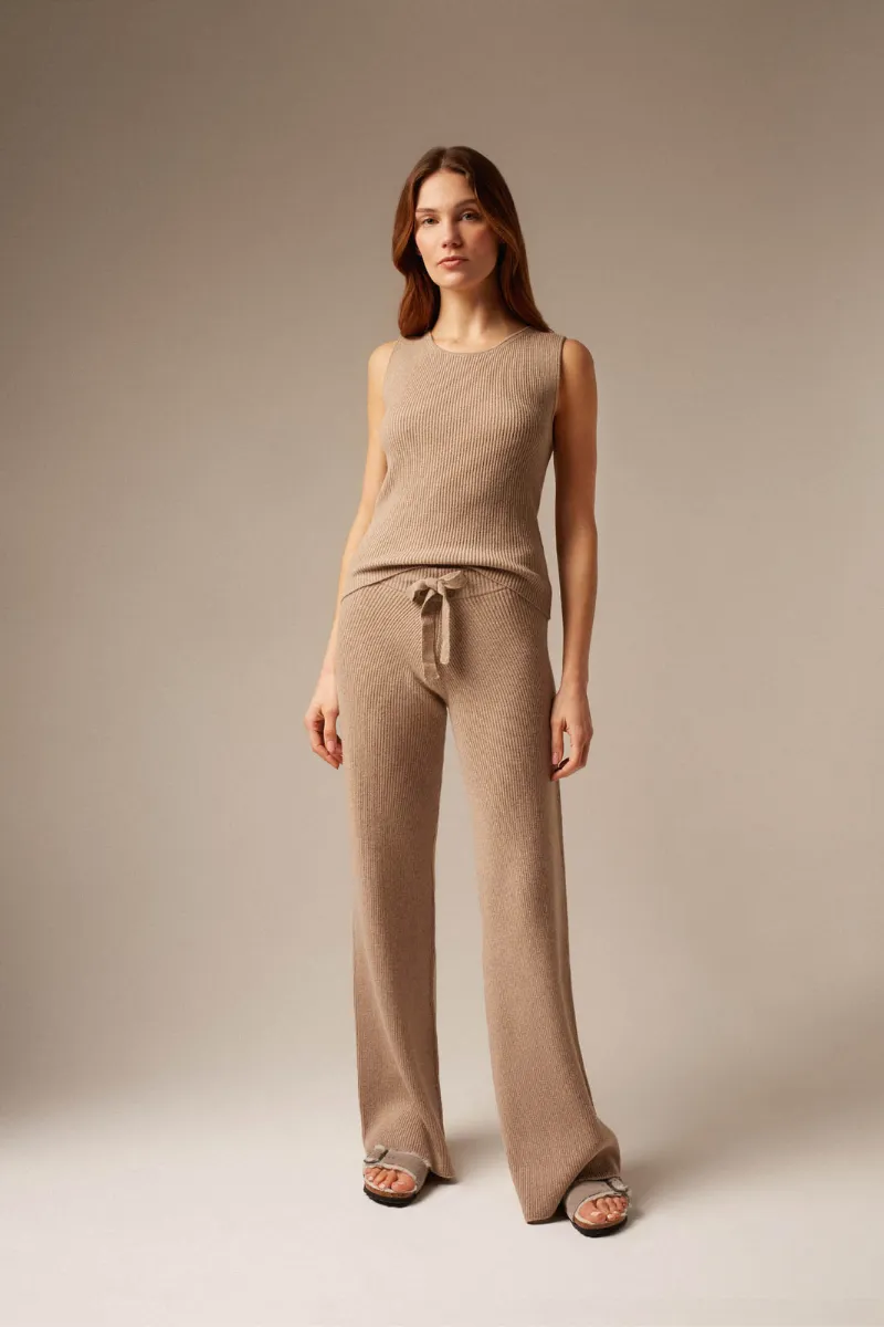 COMO CASHMERE TROUSER IN SAND