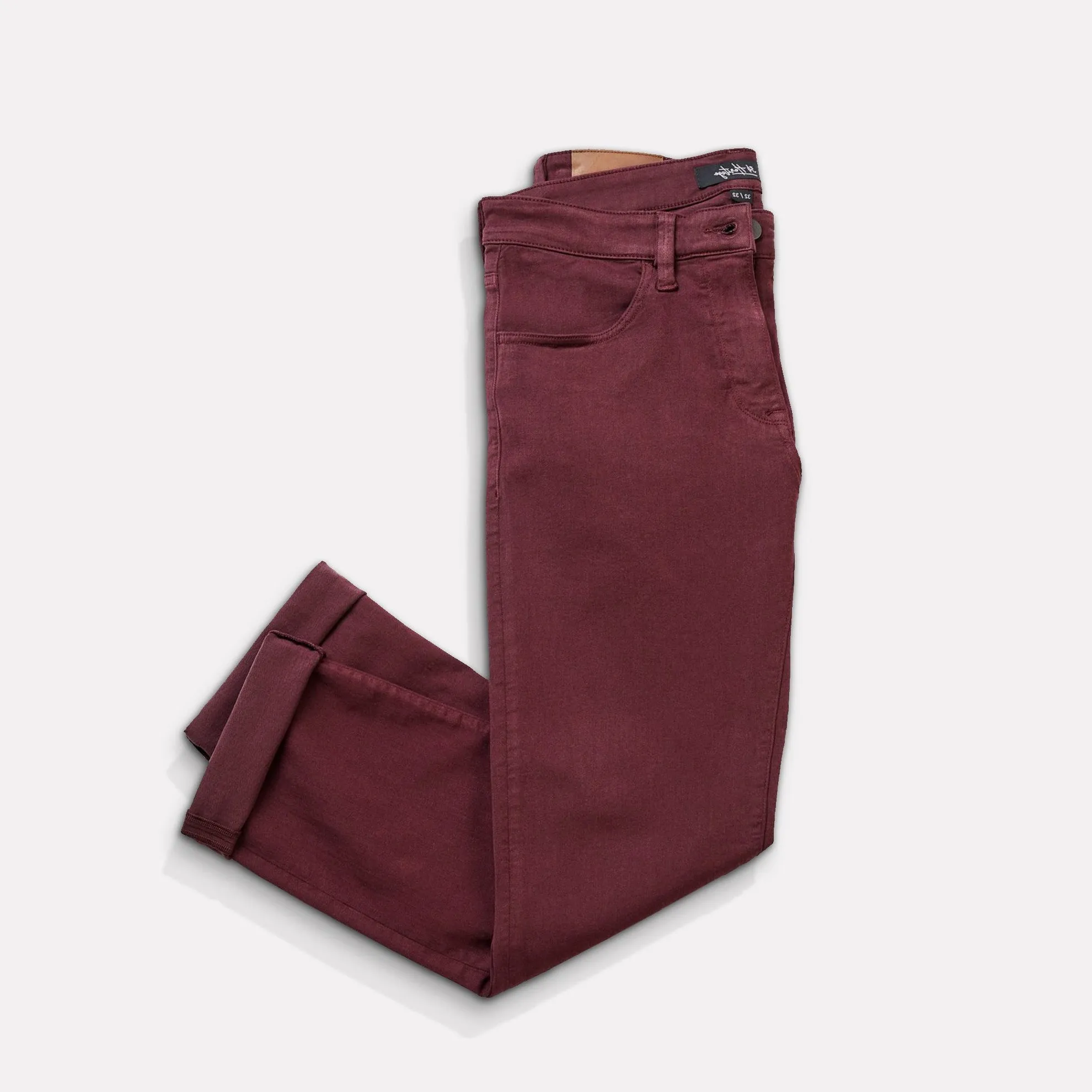 Cool Slim Fit Denim Jeans / Burgundy Comfort