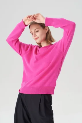 Crewneck Cashmere Sweater - Glow Pink