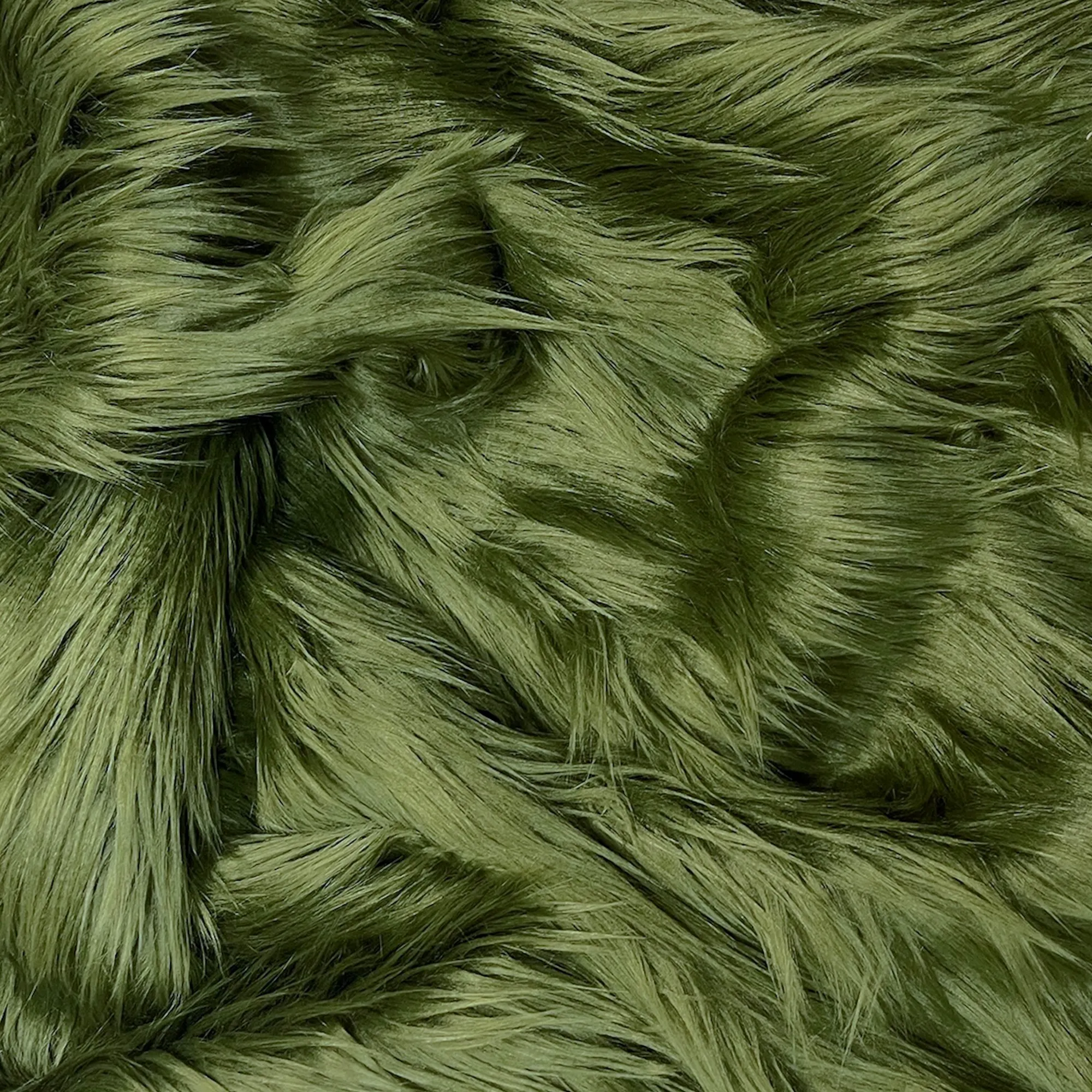 EOVEA Shaggy Faux Fur Fabric | Dark Olive