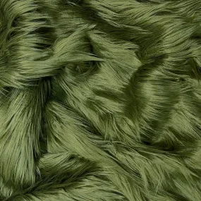 EOVEA Shaggy Faux Fur Fabric | Dark Olive