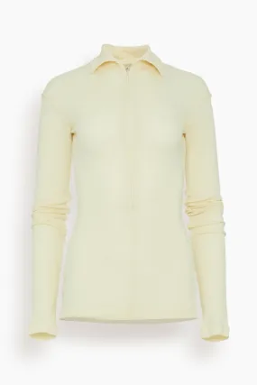 Fine Wool Zip Top in Cream