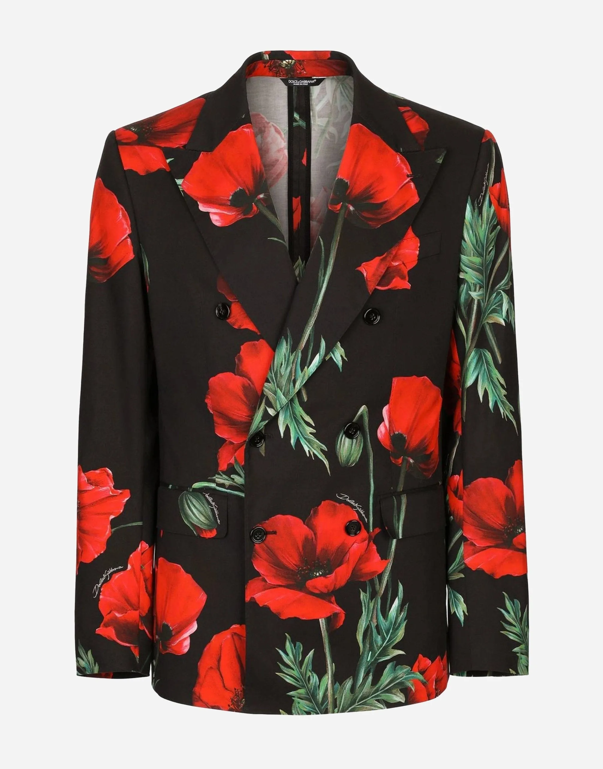 Floral-Print Double-Breasted Blazer