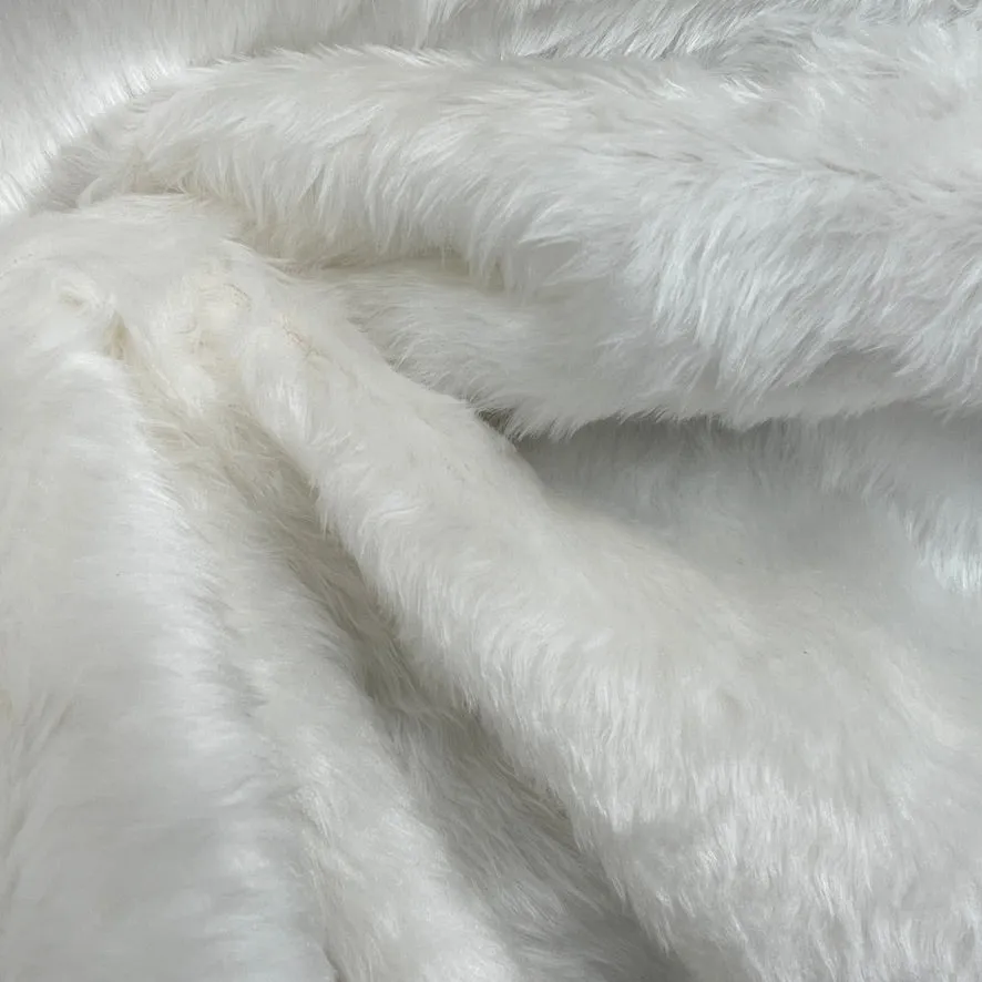 Fun Fur Short Pile Faux Fur Fabric 150cm - White