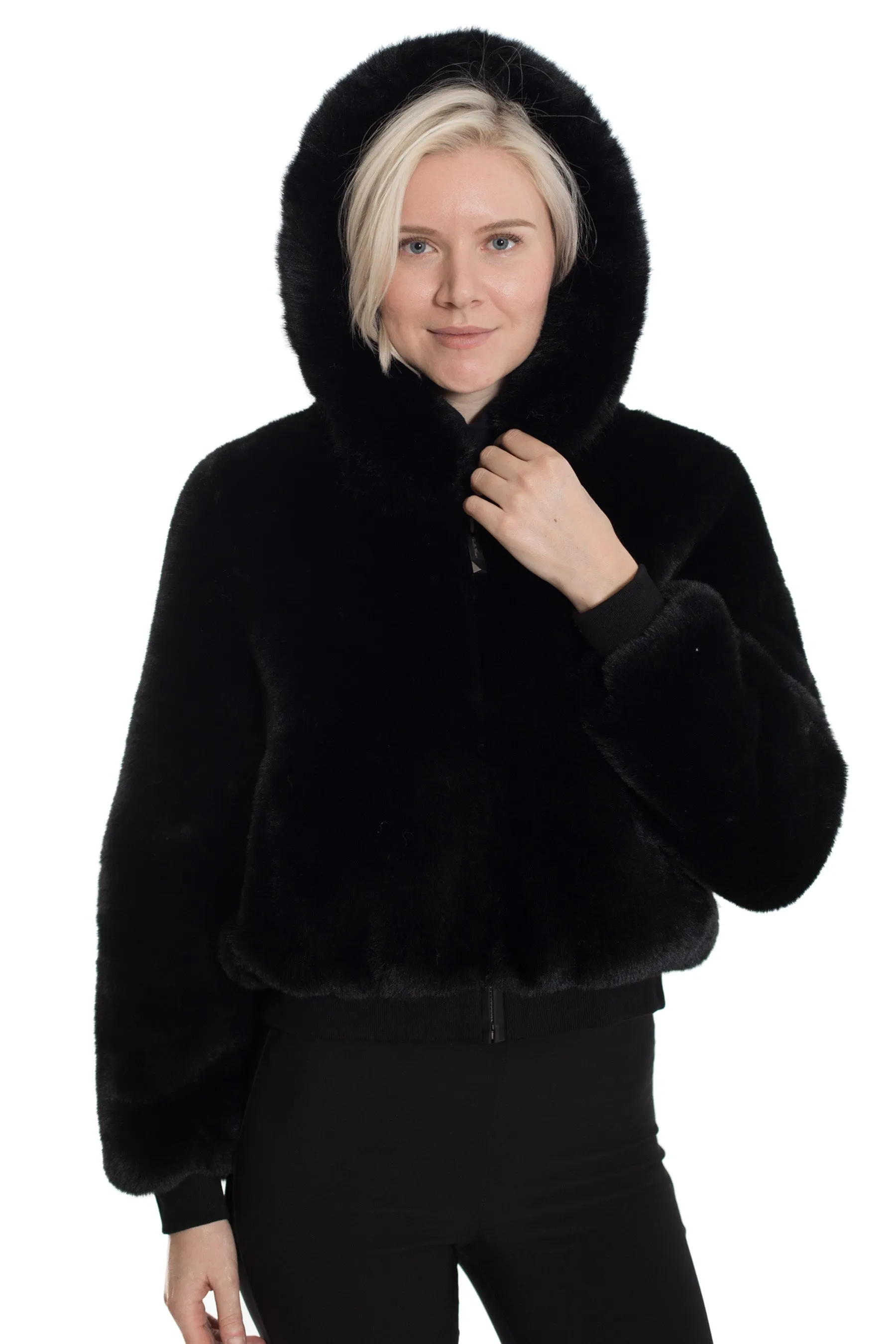 GASPARDZ - Hooded Faux Fur Jacket