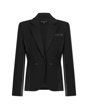 Gayle Vegan Leather Ponto Combo Blazer