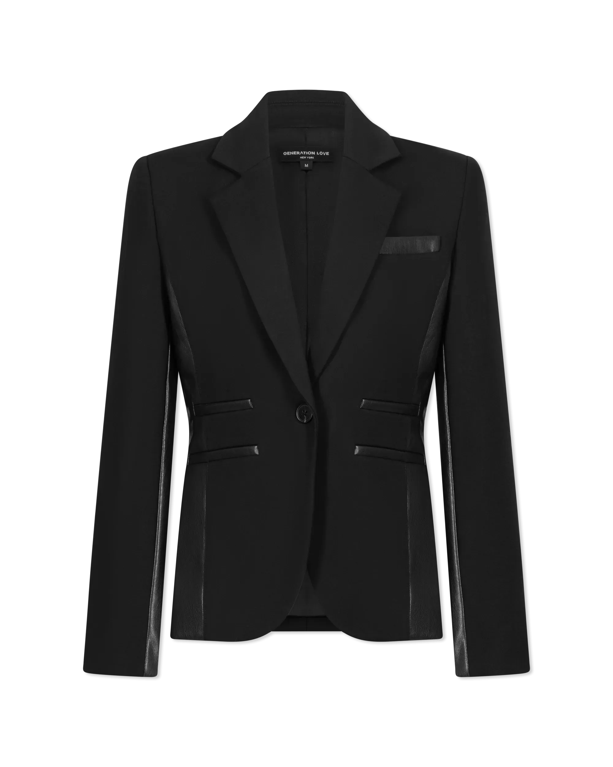 Gayle Vegan Leather Ponto Combo Blazer