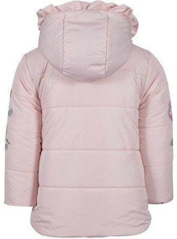 Girls Pink Faux Fur Bow Jacket