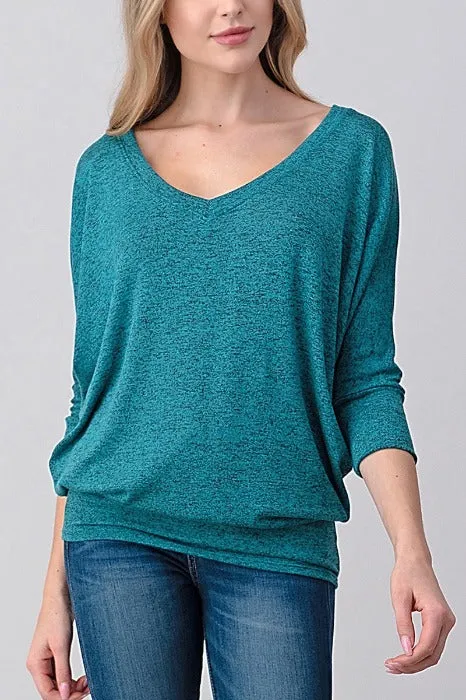 Hacci Knit Dolman Sleeve Tops - 2710