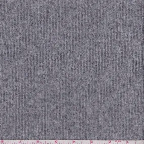 Heather Dark Grey Ribbed Sweater Jersey Knit Fabric