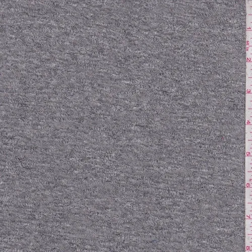 Heather Grey Slubbed Sweater Jersey Knit Fabric