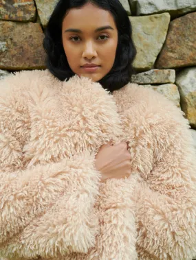 Issy Beige Faux Fur Jacket