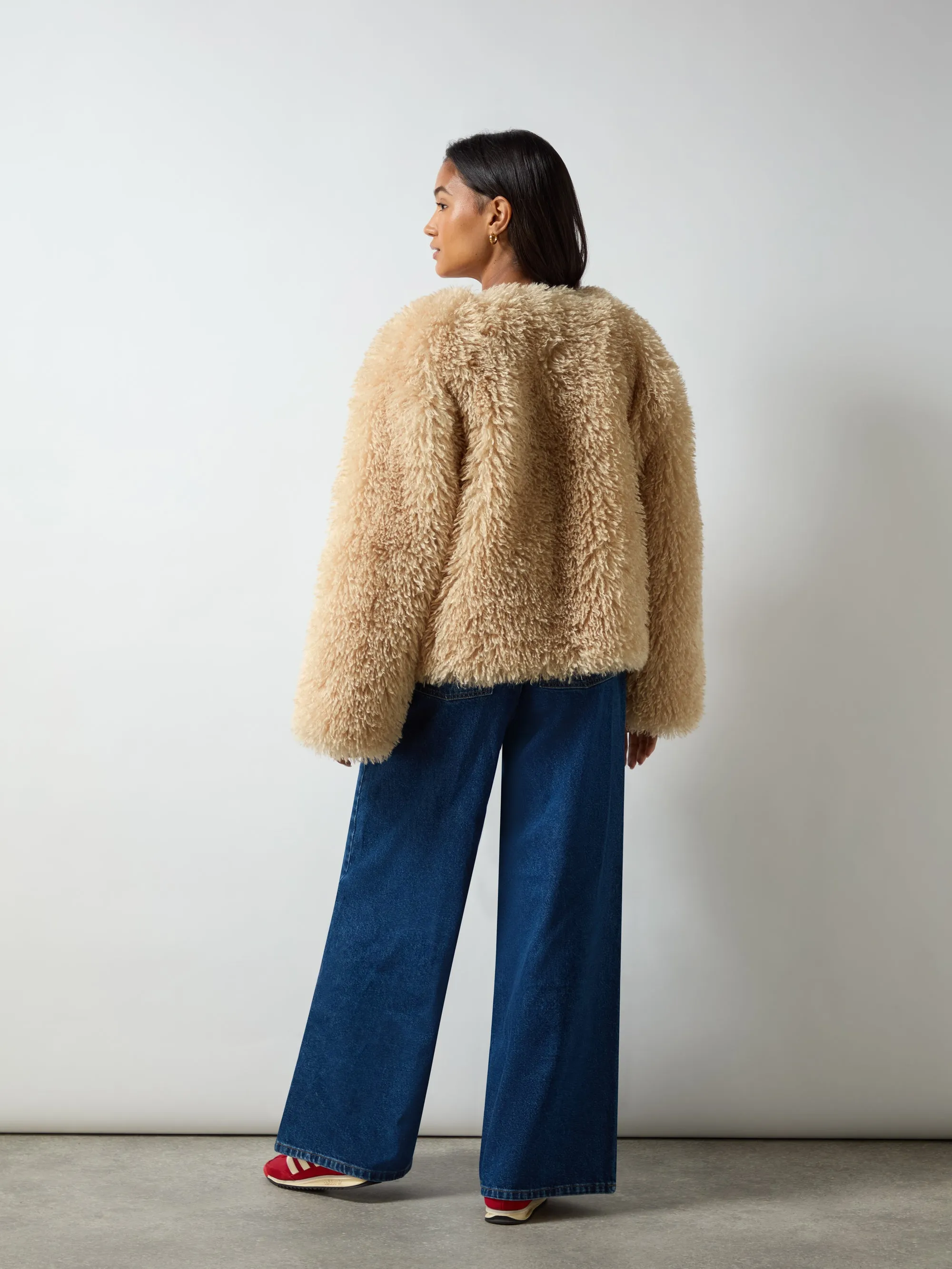 Issy Beige Faux Fur Jacket