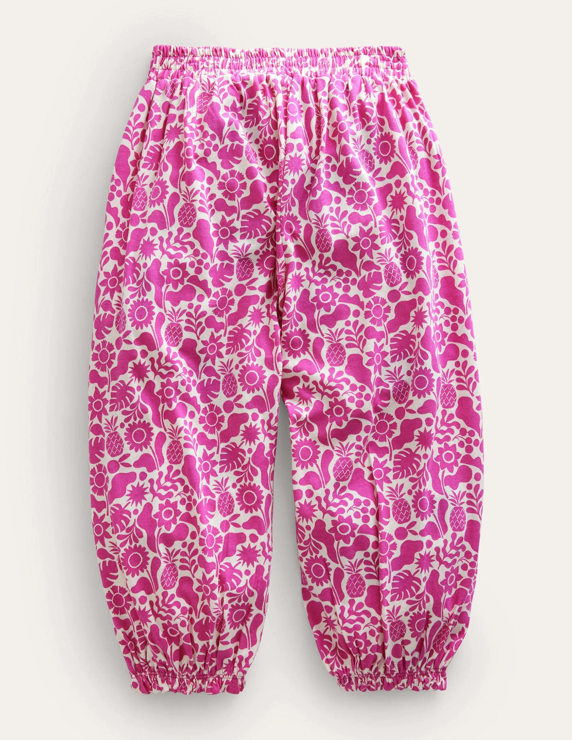 Jersey Harem Trousers-Amazing Pink Holiday Floral