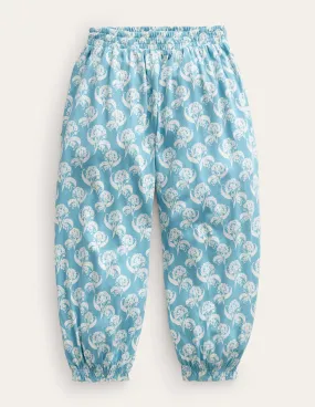 Jersey Harem Trousers-Blue Woodlock Floral