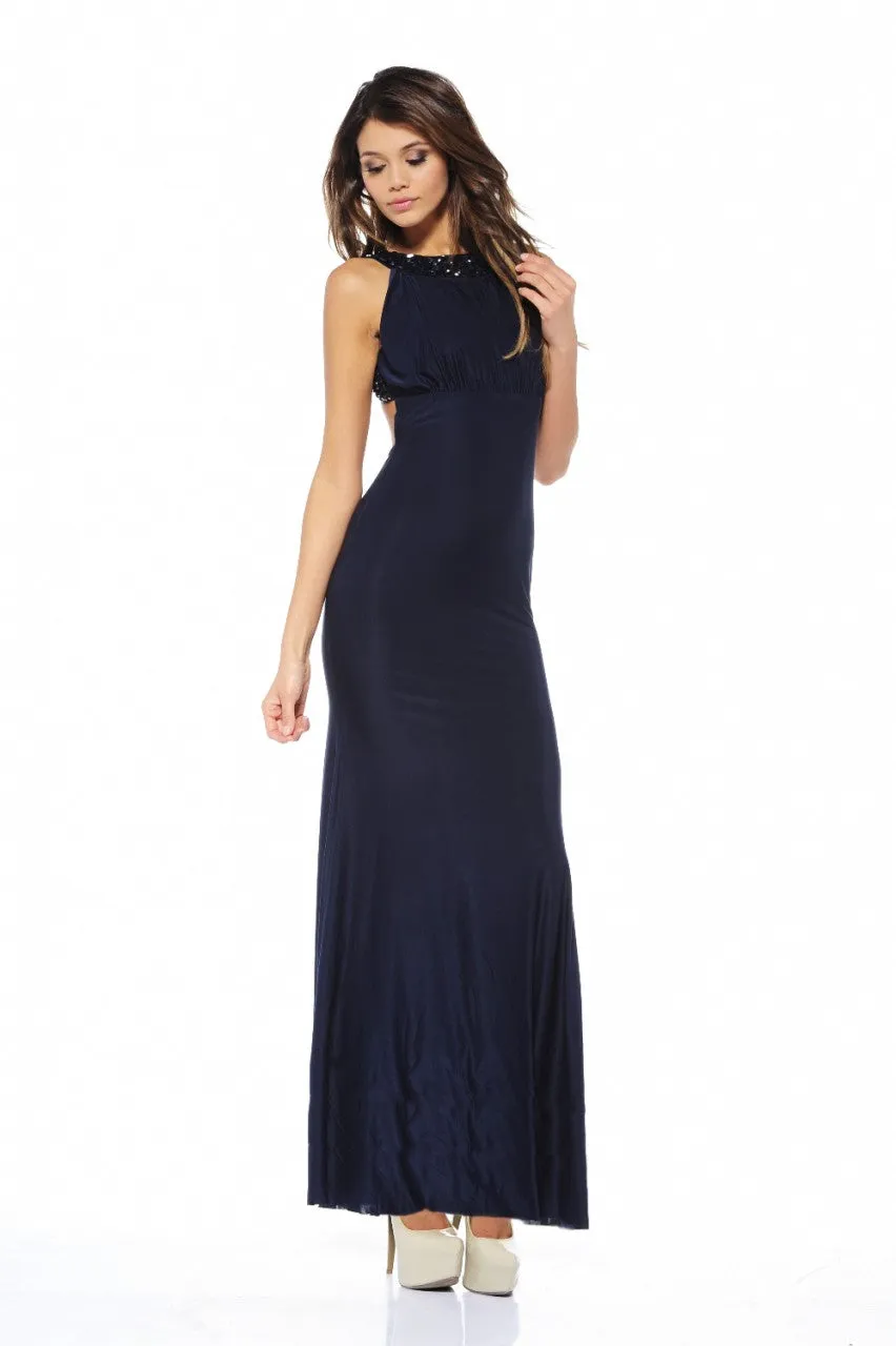 Jewel Strap Backless Maxi