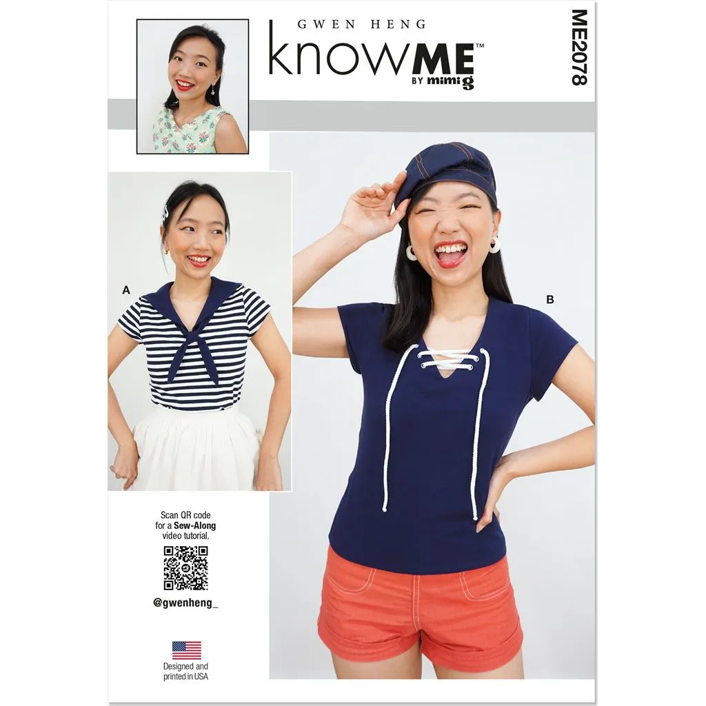 Know Me Pattern ME2078 Misses' Knit Tops  by Gwen Heng