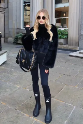 Lauren black faux fur jacket