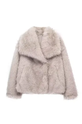 'Leila' Faux Fur Short Coat Jacket