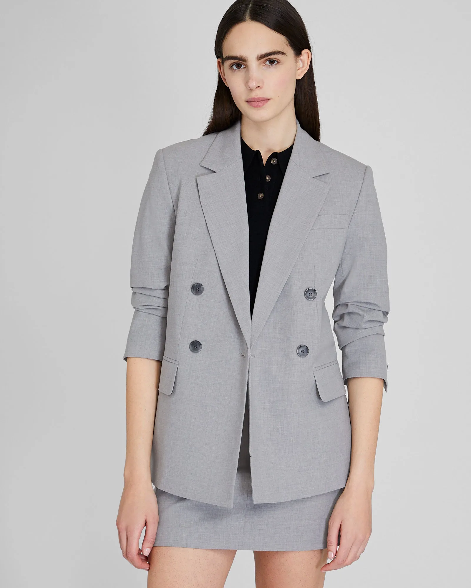 Lightweight Wool Double Breasted Blazer