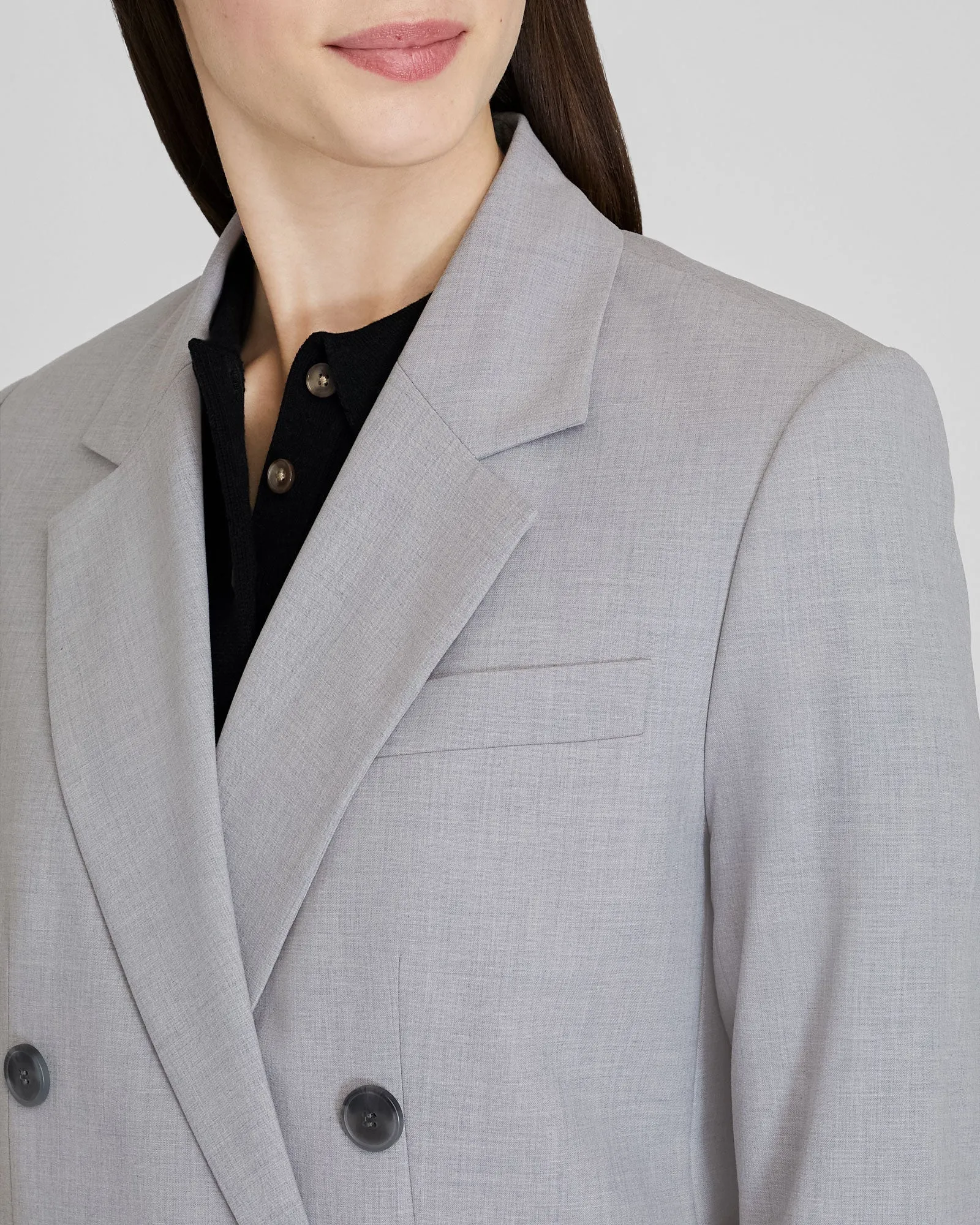 Lightweight Wool Double Breasted Blazer