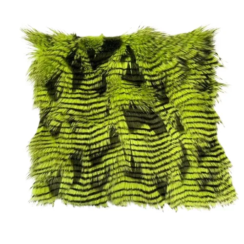 Lime Green Porcupine Feather Faux Fur Fabric