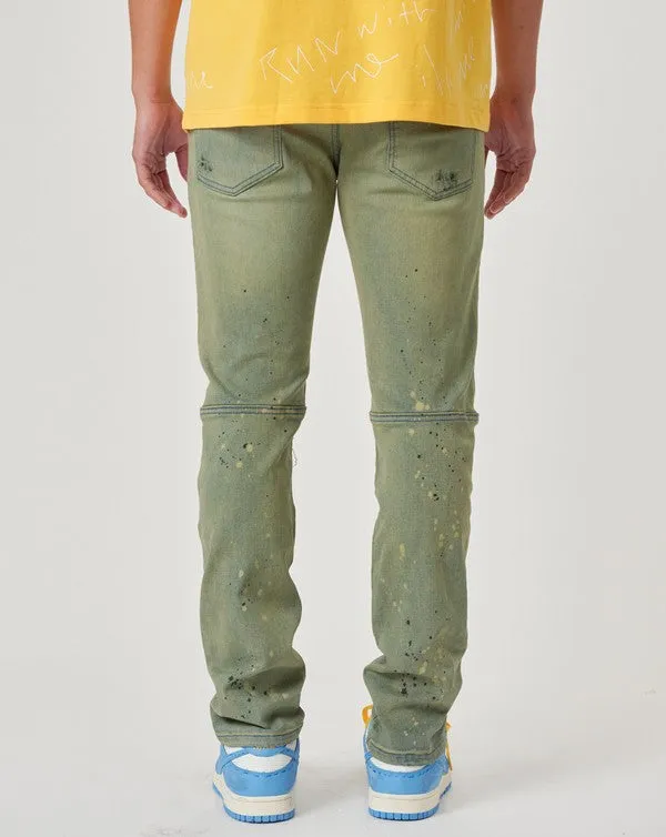 LIME SLIM FIT RIPPED DENIM