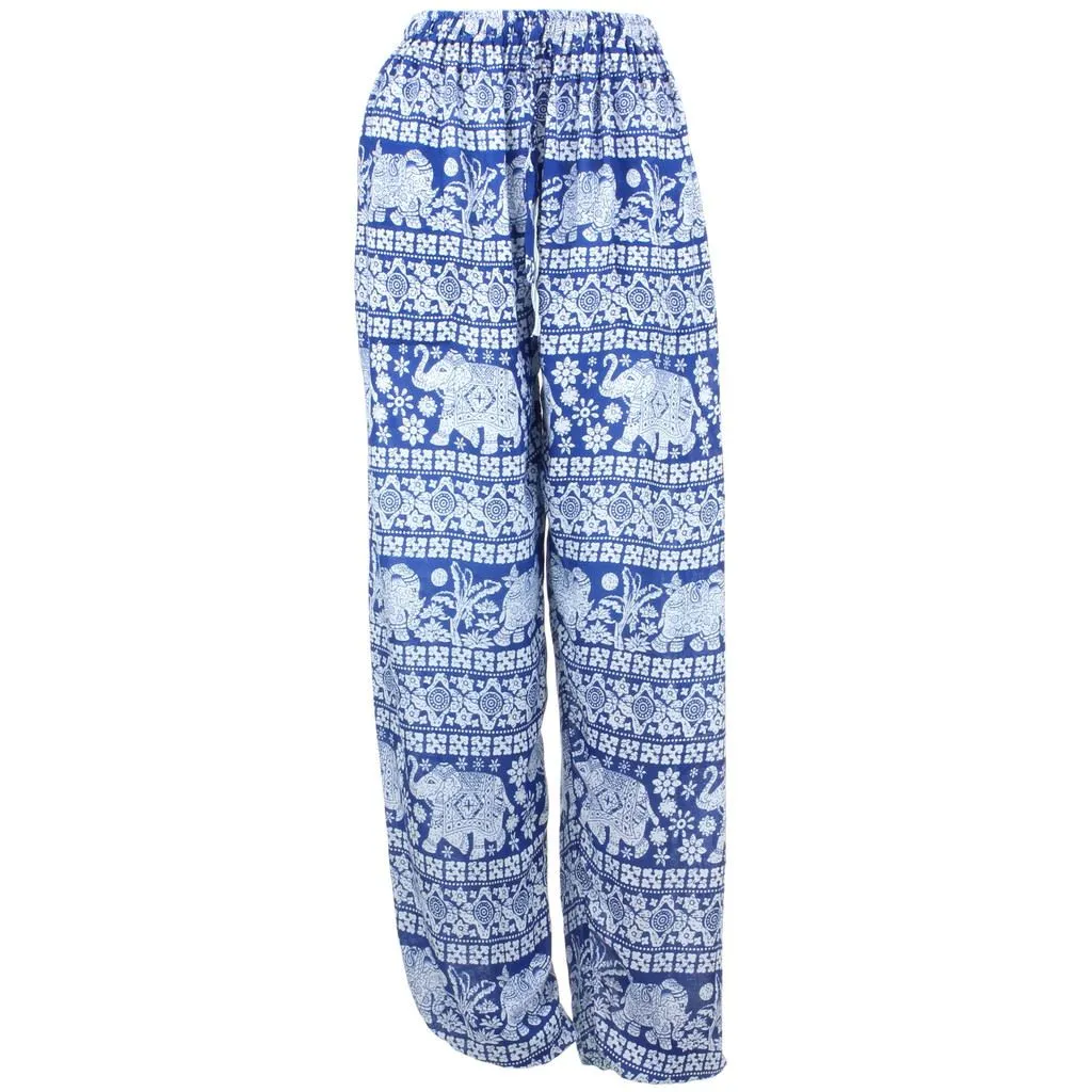 Loose Ali Baba Harem Elephant Trousers Pants - Blue